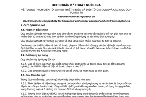 Quy chuẩn kỹ thuật Quốc gia QCVN 9:2012/BKHCN về tương thích điện từ đối với thiết bị điện và điện tử gia dụng và các mục đích tương tự do Bộ Khoa học và Công nghệ ban hành
