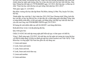 Công văn 1961/BGDĐT-GDTH 2012 giao lưu học sinh nói giỏi Tiếng Anh lớp 3 lớp 4 2011 2012