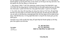 Công văn 100/BXD-KHCN tiêu chuẩn cọc bê tông ly tâm ứng suất trước