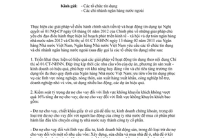 Công văn 2056/NHNN-CSTT  hoạt động tín dụng