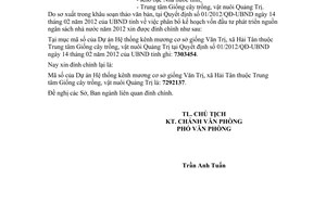Công văn 954/UBND-NN đính chính quyết định 01/2012/QĐ-UBND