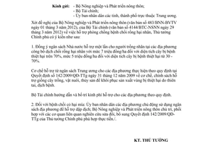 Công văn 498/TTg-KTN hỗ trợ phòng chống bệnh chổi rồng hại nhãn