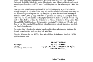 Công văn 58/BXD-HĐXD hướng dẫn về cấp giấy phép thầu cho nhà thầu nước ngoài