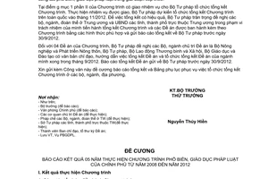 Công văn 2961/BTP-PBGDPL tổng kết Chương trình phổ biến, giáo dục pháp luật