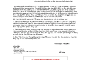 Công văn 289/TCTK-VTKE  Chiến lược phát triển Thống kê Việt Nam