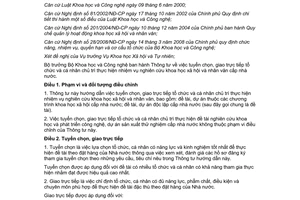 Thông tư 09/2012/TT-BKHCN chủ trì thực hiện nhiệm vụ nghiên cứu khoa học xã hội