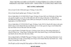 Quyết định 370/QĐ-TTg thay thế Phụ lục Điều lệ tổ chức và hoạt động