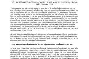 Chỉ thị 07/CT-UBND 2012 tăng cường công tác quản lý nhà nước về đầu tư xây dựng Thanh Hóa