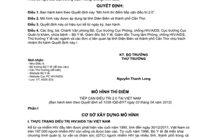 Quyết định 1039/QĐ-BYT Mô hình thí điểm tiếp cận điều trị 2.0 năm 2012