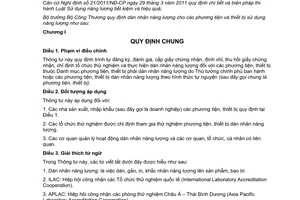 Thông tư 07/2012/TT-BCT dán nhãn năng lượng cho phương tiện và thiết bị