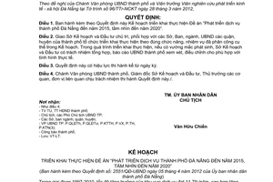 Quyết định 2551/QĐ-UBND năm 2012 phê duyệt Kế hoạch triển khai Đề án “Phát triển