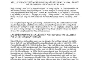 Thông báo 129/TB-VPCP kết luậnThủ tướng Chính phủ Nguyễn Tấn Dũng