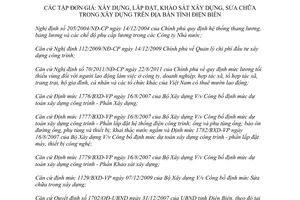 Công bố 136/SXD-CB Tập đơn giá xây dựng lắp đặt khảo sát xây dựng sửa chữa