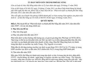 Quyết định 2550/QĐ-UBND năm 2012 phê duyệt Đề án Phát triển dịch vụ