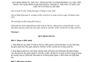 Nghị định 26/2012/NĐ-CP trình tự, thủ tục, thẩm quyền và kinh phí phục vụ