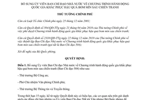 Quyết định 386/QĐ-TTg bổ sung Ủy viên Ban Chỉ đạo Nhà nước