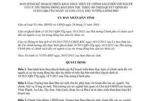 Quyết định 175/QĐ-UBND 2012 chính sách người uy tín dân tộc thiểu số theo 18/2011/QĐ-TTg Bình Định