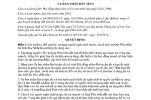 Quyết định 18/2012/QĐ-UBND cơ chế quản lý sử dụng nguồn ngân sách huyện