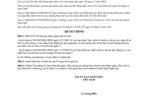 Quyết định 01/2012/QĐ-UBND bãi bỏ văn bản quy phạm pháp luật