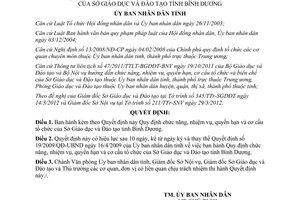 Quyết định 13/2012/QĐ-UBND nhiệm vụ quyền hạn cơ cấu tổ chức Sở Giáo dục Đào tạo Bình Dương