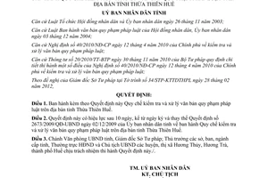Quyết định 04/2012/QĐ-UBND kiểm tra và xử lý văn bản quy phạm pháp luật