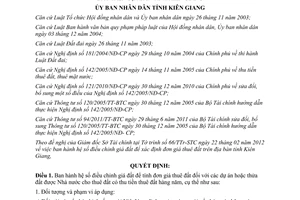 Quyết định 15/2012/QĐ-UBND hệ số điều chỉnh giá đất để xác định đơn giá thuê đất