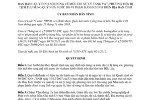 Quyết định 08/2012/QĐ-UBND chi xử lý tang vật, phương tiện tịch thu sung quỹ
