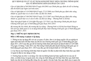 Thông tư liên tịch 56/2012/TTLT-BTC-BLĐTBXH quản lý và sử dụng kinh phí