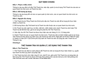 Thông tư 01/2012/TT-TTCP mẫu quản lý sử dụng Thẻ Thanh tra