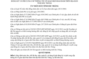 Quyết định 21/2012/QĐ-UBND thu nộp quản lý sử dụng lệ phí đăng ký cung cấp thông tin giao dịch bảo đảm Sóc Trăng