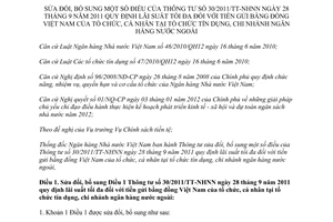 Thông tư 08/2012/TT-NHNN sửa đổi Thông tư 30/2011/TT-NHNN quy định lãi suất tối