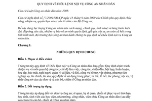 Thông tư 17/2012/TT-BCA Điều lệnh nội vụ Công an nhân dân