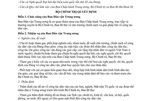 Quyết định 78-QĐ/TW năm 2012 chức năng nhiệm vụ tổ chức bộ máy