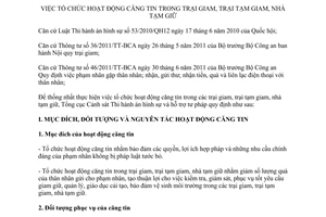 Quy định 851/QyĐ-C81 2012 hoạt động căng tin trong trại giam trại tạm giam nhà tạm giữ