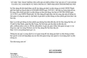 Thông báo 2024/SXD-TB thu thập thông tin liên quan đến công tác quản lý vận hành