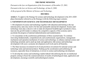 Decision No. 418/QD-TTg approving the strategy for science and technology develo