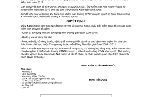 Quyết định 548/QĐ-KTNN kiểm toán chuyên đề