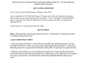 Quyét định 423/QĐ-TTg phê duyệt Quy hoạch tổng thể phát triển kinh tế