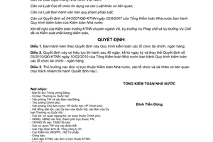 Quyết định 06/2012/QĐ-KTNN Quy trình kiểm toán tổ chức tài chính ngân hàng