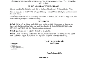 Quyết định 60/QĐ-UBND năm 2012 bãi bỏ thủ tục hành chính cấp huyện Sóc Trăng