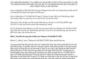 Thông tư 59/2012/TT-BTC sửa đổi Thông tư 46/2005/TT-BTC