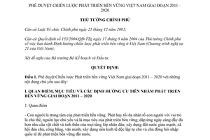 Quyết định 432/QĐ-TTg phê duyệt Chiến lược Phát triển bền vững Việt Nam