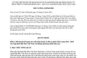 Quyết định 429/QĐ-TTg  kế hoạch sản xuất kinh doanh, đầu tư phát triển