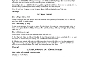 Thông tư 03/2012/TT-BTNMT sử dụng đất vùng bán ngập lòng hồ thủy điện, thủy lợi