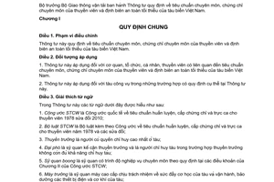 Thông tư 11/2012/TT-BGTVT  tiêu chuẩn, chứng chỉ chuyên môn của thuyền viên