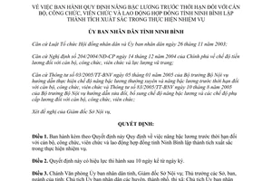 Quyết định 08/2012/QĐ-UBND Quy định nâng bậc lương trước thời hạn cán bộ