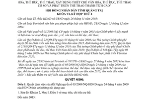 Nghị quyết 04/2012/NQ-HĐND sửa đổi Nghị quyết 05/2009/NQ-HĐND phát triển văn hóa