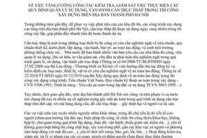 Chỉ thị 08/CT-UBND kiểm tra giám sát việc quản lý cần trục tháp trong xây dựng