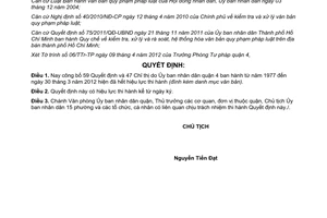 Quyết định 862/QĐ-UBND-TH  công bố hết hiệu lực