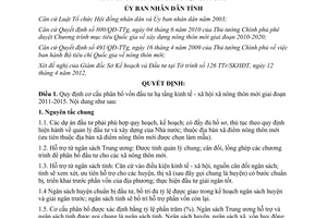 Quyết định 22/2012/QĐ-UBNDQuy định cơ cấu phân bổ vốn đầu tư hạ tầng kinh tế